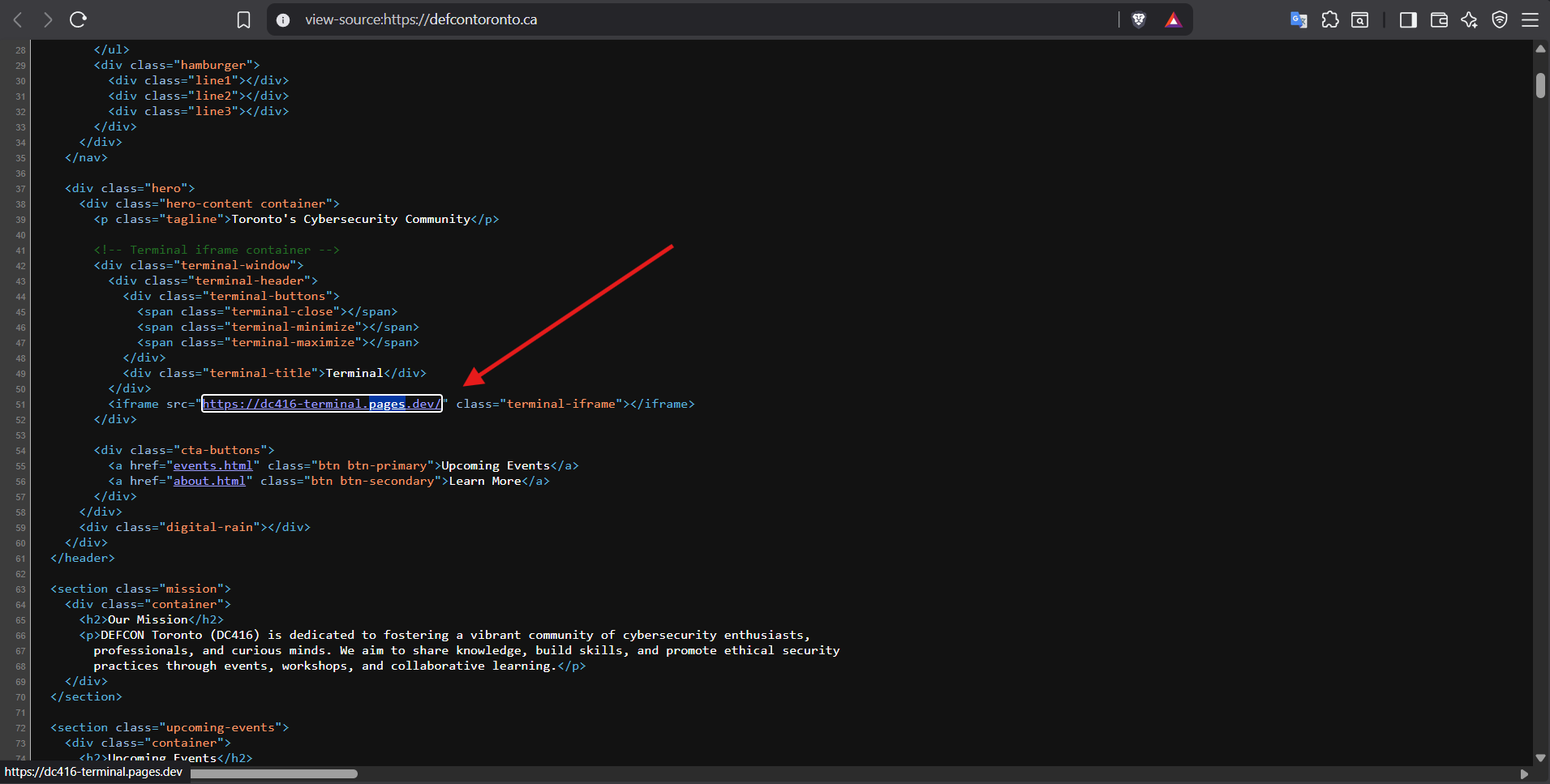 Page Source Screenshot